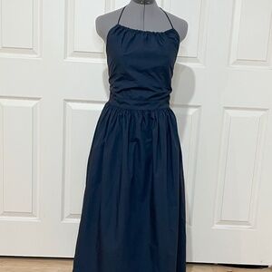 Objects Without Meaning Navy Midi Halter dress Small